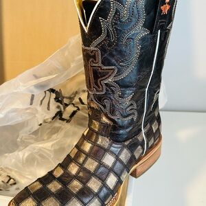 Tin Haul Gun Metal Gunslinger series Black and Brown Cowboy Boots
